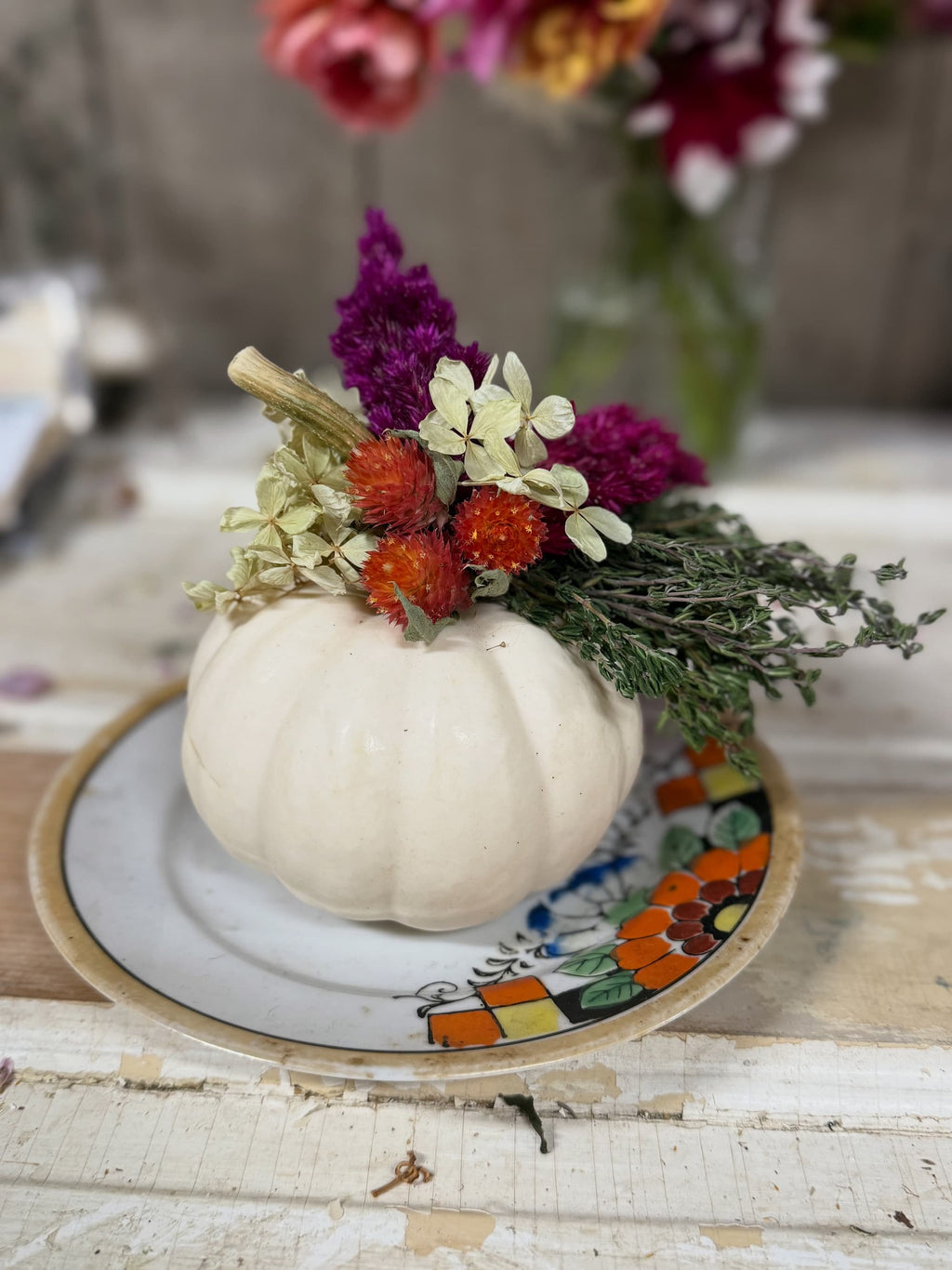 Dried Floral Pumpkins