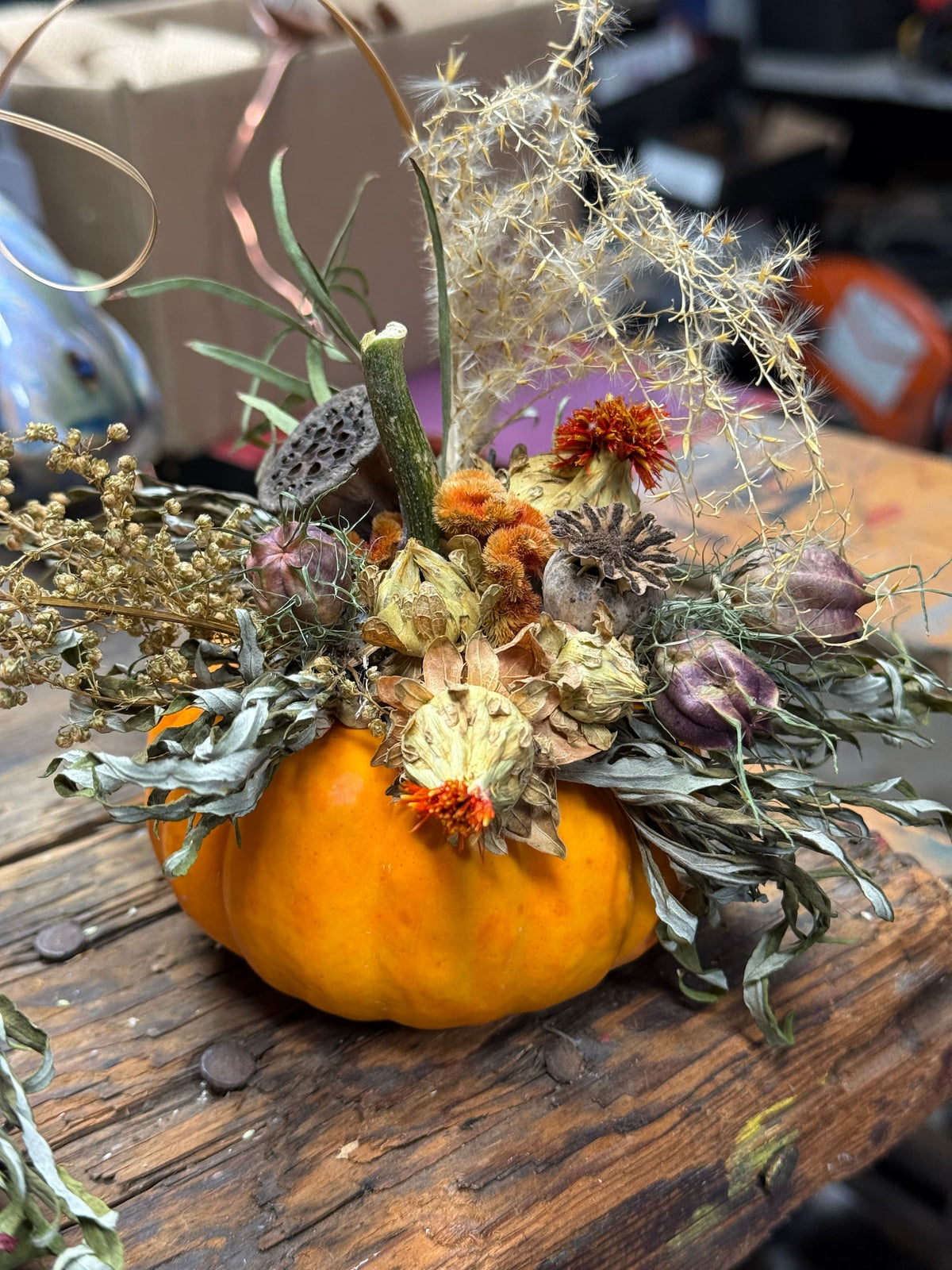 Dried Floral Pumpkins