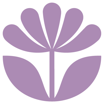 Purple floral silhouette